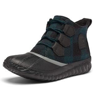 Sorel Women's Out N About Black and Teal Waterproof Boots